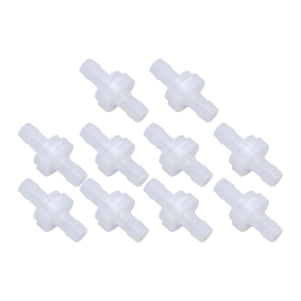 10 ST TING Backventil PP Plast Ozonresistent Membran Enkelriktad Vattenstoppventil 7,9 mm Transparent