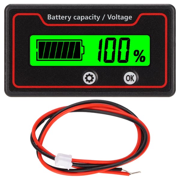 Grønt Lys LCD Batterimåler Kapacitet Spændingstester til Elektriske Køretøjer 12-84V