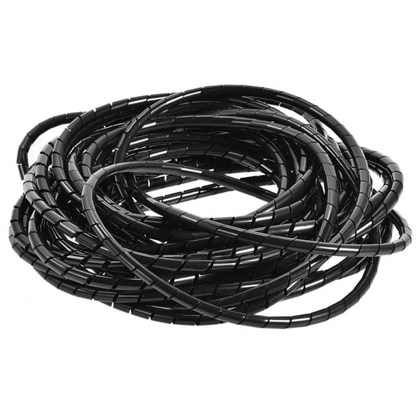 10 m 6 mm sort spiral kabelvikling til kabelstyring til PC TV hjemmekontor