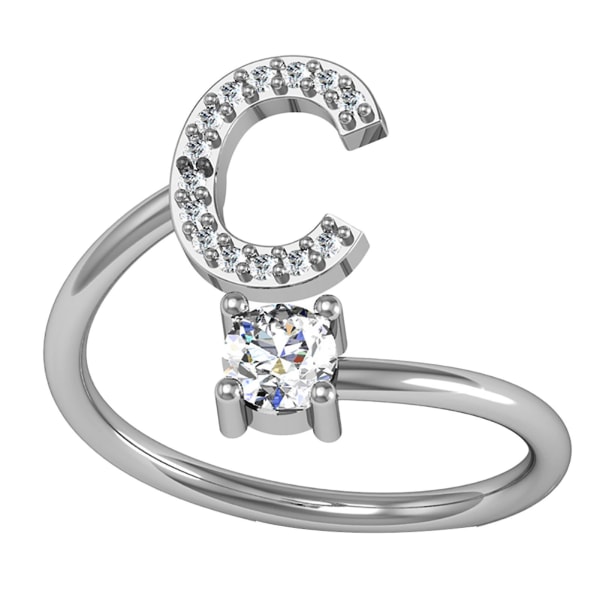 Ring Justerbar Open End Koppar Brev Kvinnor Finger Smycken För Dejting A