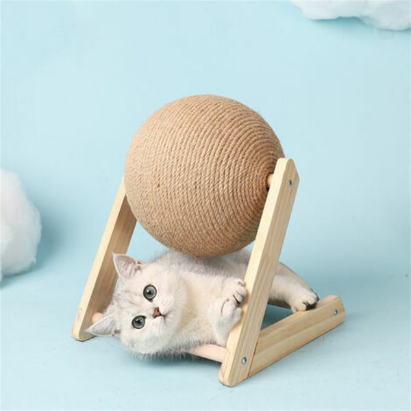 Katt skrapleksaker Katt skrapleksaker Cat Claw Board Handlindad sisalrep Katt Kattram Slitstark kattskrapstolpe