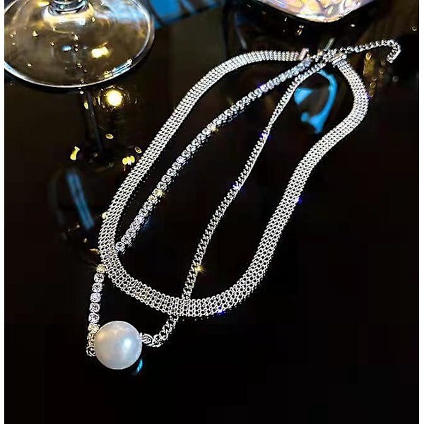 Halsband Pearl Choker Modesmycken B1837 golden color