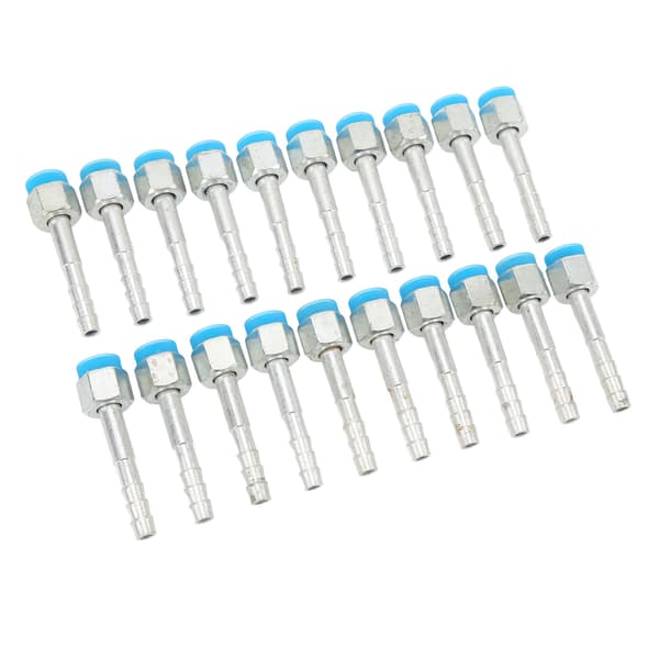 20 stk. Barb Fitting Elbow Nut 180 Grader Aircondition Rørforbindelsesadapter Samling til Biler Lastbiler Ingeniørkøretøjer 3/8in