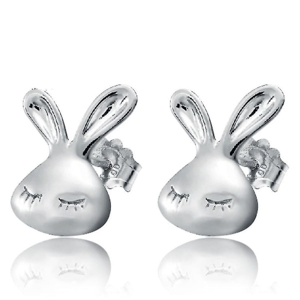 sølv kanin stud øreringe kvinder øre smykker