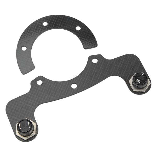 Extern hornknappssats i kolfiber, 6 bultar, modifierad universalpassform, gula lampor