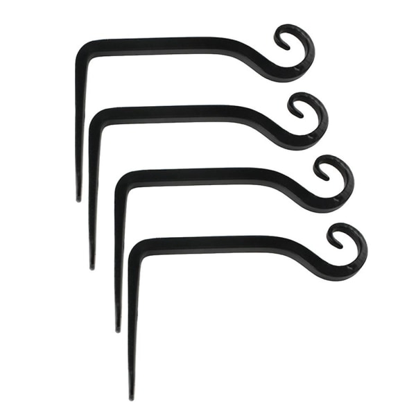 Kukkaripustusteline, rautainen seinäkoukku Kukkaripustusteline 2kpl musta 4PCS BLACK