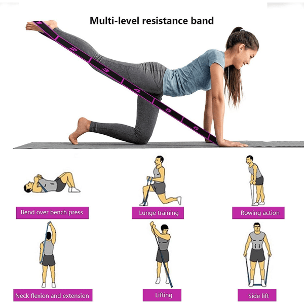Yogabälte, 2 delar Yogarem Multi Loop Yogabälte, Stretch elastisk rem med 8 öglor för fitness med dans