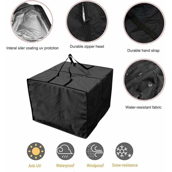 Sort opbevaringstaske Opbevaringspose til udendørs puder Vandtæt og støvtæt julepyntpose, til opbevaring af ting