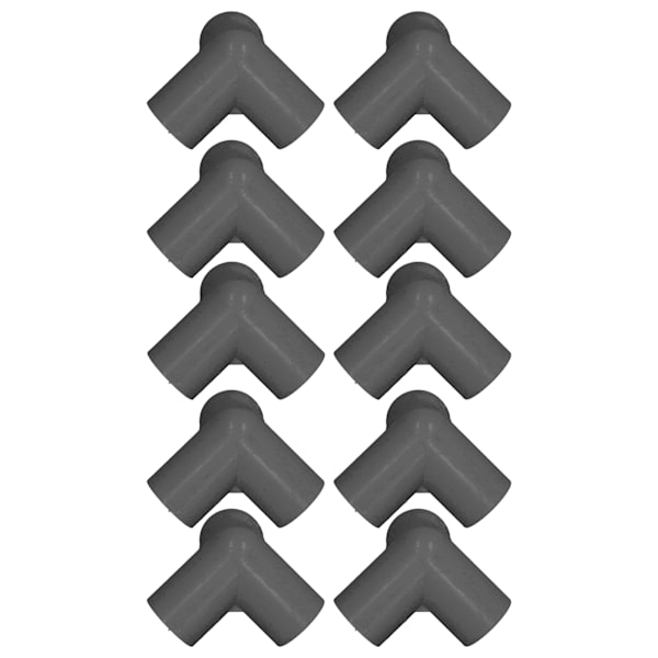 3-vejs PVC-rørfittings 10 stk. Sort 25 mm indvendig diameter