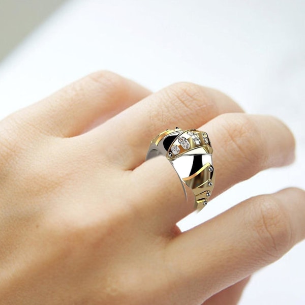 Unisex -ring inlagd konstnärlig dekorativ fiskmun fingerring för present US 11