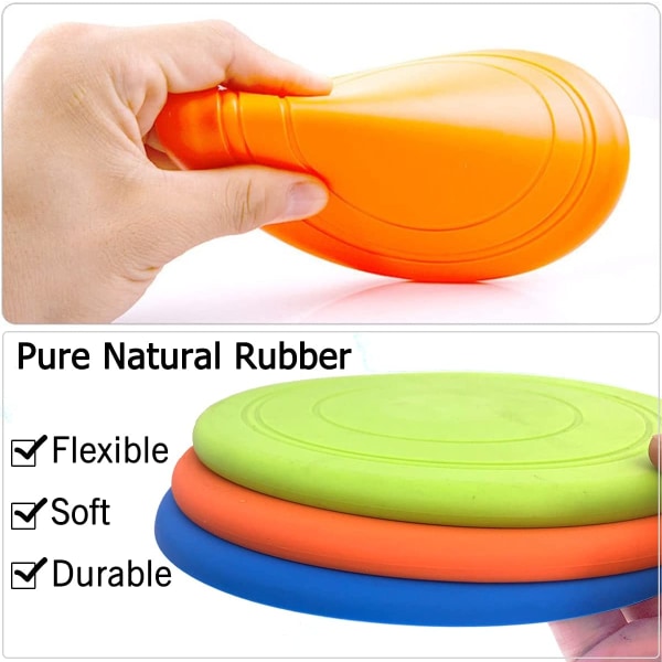 Pack Dog Flyer koiralelut, kevyt pehmeä kuminen interaktiivinen frisbee-lelu pienille ja suurille koirille - kelluu vedessä ja