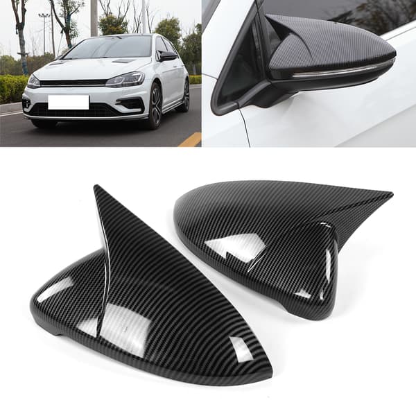 Ett par bakre sidospegelkåpor, tillägg för MK7 MK7.5 R 2013-2020 kolfiberstil