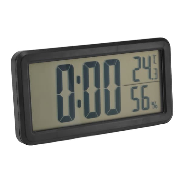 Bærbart digitalt vækkeur med temperatur og luftfugtighed LCD-display Sort vægmontering Desktop elektronisk ur