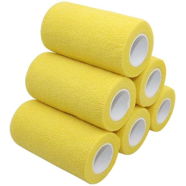 Bandage, resår, självhäftande, citrongul 10CM, 6st