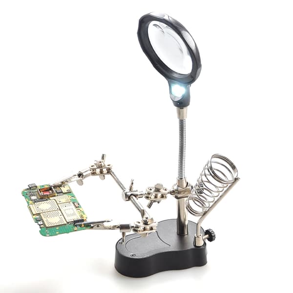 LED Lup Lampe Loddestation med Ekstra Clips til Hardware Reparation