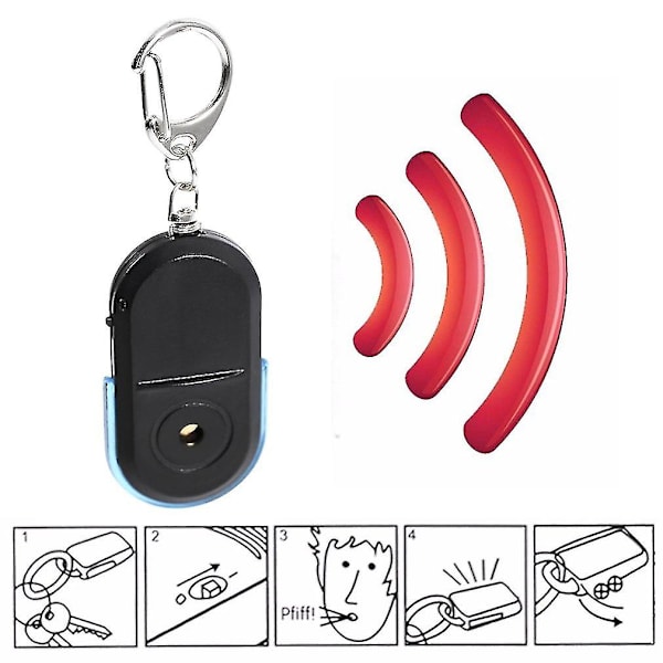 Mini Anti-förlorat larm Visselljud Nyckelring Finder Led Light Locator Keychain Larm