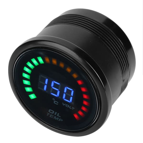 52 mm digital olietemperaturmåler LED farve LCD-display med sensor ledningsnet bilmåler