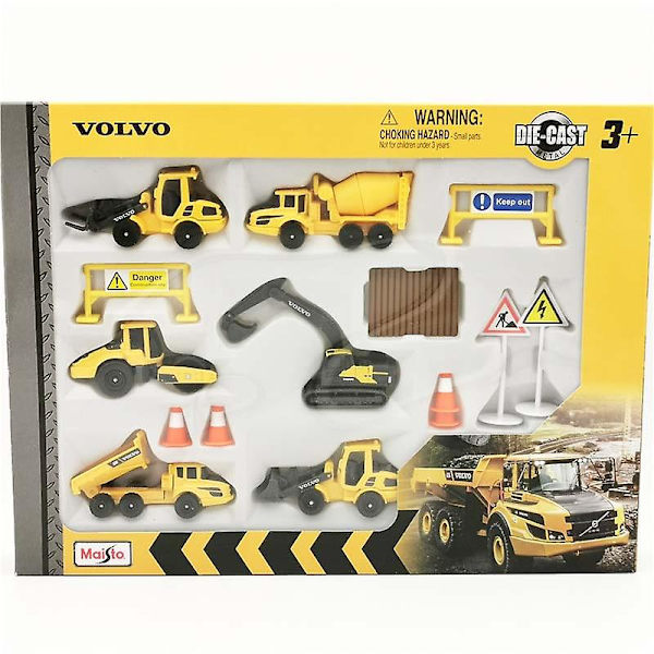 Maisto Diecast 1:64 Skala 3in Mini Metall Volvo Construction Vehicles Modell Bil Dumper Grävmaskin Leksaksbil för barn Collection Present