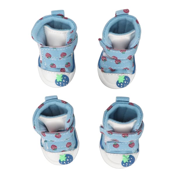 Bichon Teddy Blue Hvalpe Støvler Bløde Åndbare Anti Slip Søde Canvas Hunde Sko Type 1
