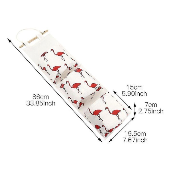 Oxford Hängväska Dörr Kosmetik Organizer Flamingo 3 Layers Badrumsförvaringsväska