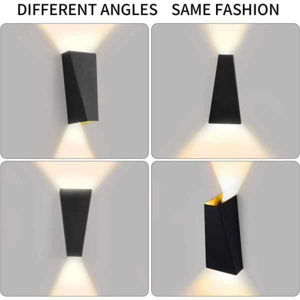 Sort varmt hvidt lys 10w moderne minimalistisk LED soveværelse sengekant stue væglampe kreativ dobbelt pandelampe, for in