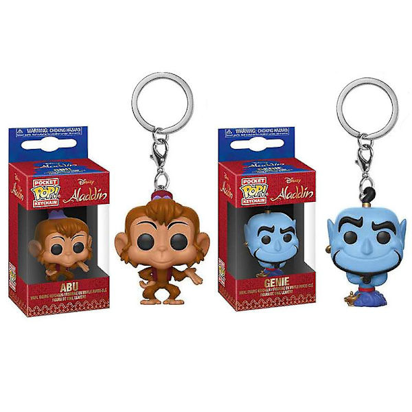 Aladdin och den magic lampan nyckelring Anime statyett samlarobjekt tecknad väska Nyckelring hängande väska A
