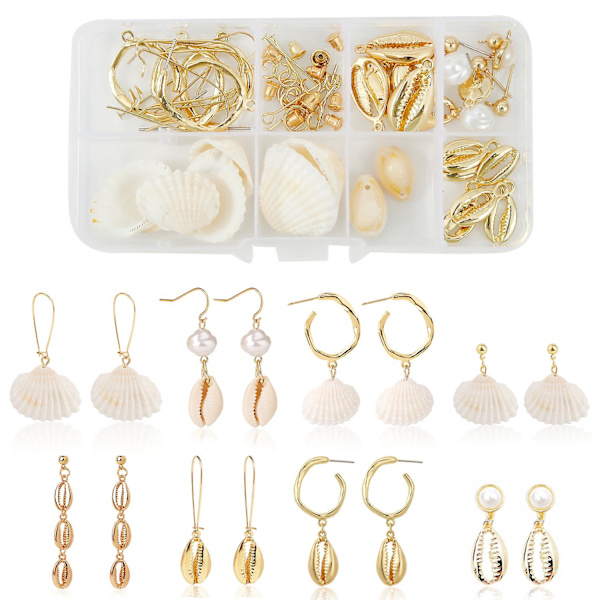 Korvakorut Tee itse Unique Shell Pearl Muotikorut B2286 E2005-6