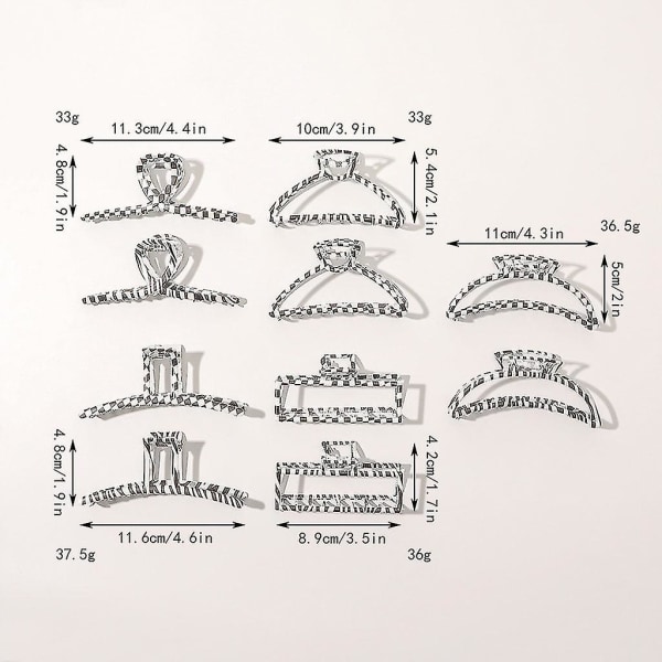 Rutigt hårklämma Halkfri zebra ihålig hårklo Geometri Legering Barrette A5