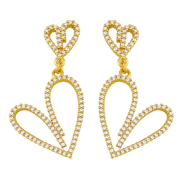 Örhängen Vintage Zircon Heart Stud Modesmycken Ac10841