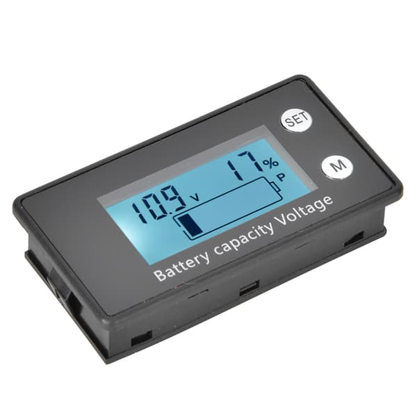 Bärbar digital voltmeter - industriellt batterispänningsverktyg (DC 10-100V, vit)
