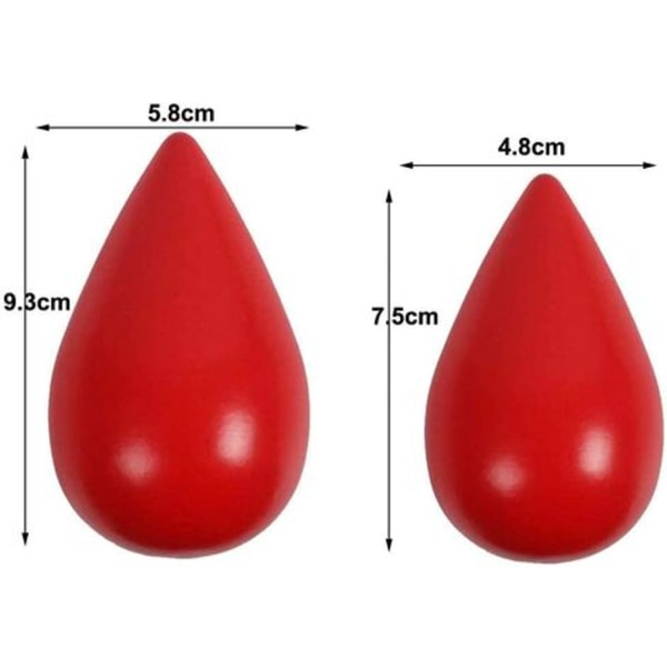 7 set Creative Water Drop Coat Hook Hook Seinäkoristelu Moderni sisustus, punainen