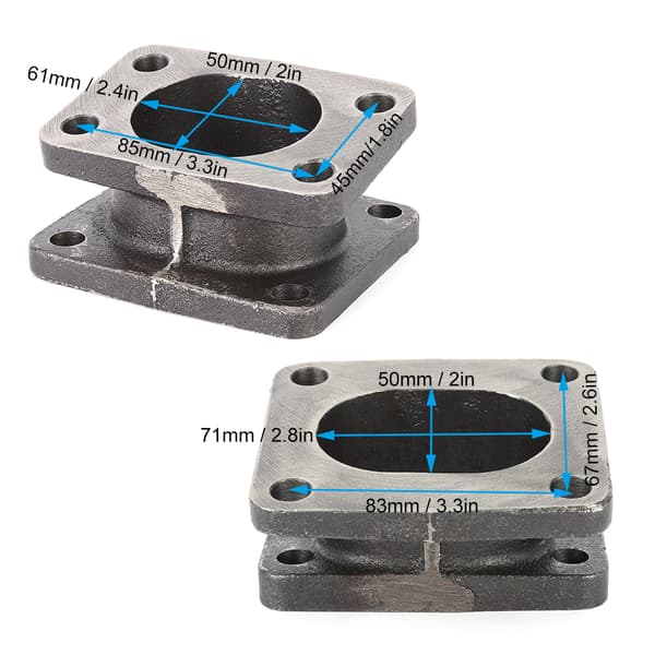 T3 til T4 Turbo Adapter 15 Grader Manifold Eksosflens Turbolader Tilbehør