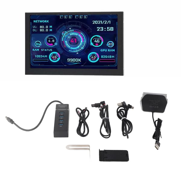 5 tums IPS-skärm PC CPU-datamonitor USB C-anslutning Flera teman