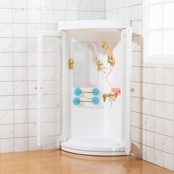 2 delar, vit miniatyr möbeldocka