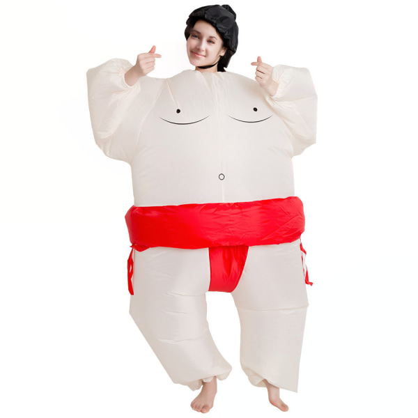 Sumo wrestler oppusteligt tøj red adult
