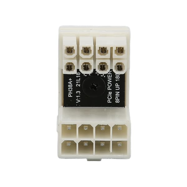 GPU PCIe-kontakt vit 8-stift 180 grader ABS-skal tjock koppar grafikkort strömkontakt för stationär dator typ A