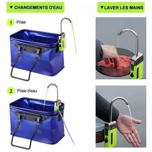 Tre-i-ett utomhus portabel induktions USB laddning Automatisk vattenpump, vattenpumpmaskin