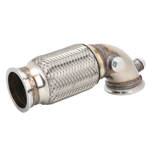 2,5 tommer V-bånd til V-bånd Downpipe 90 grader med Flex Bellow i rustfrit stål