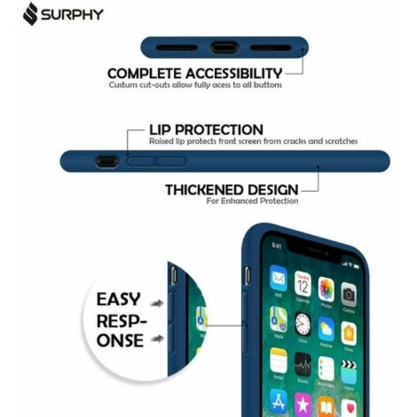 iPhone XS- case, iPhone X case, Flytande case med mjukt mikrofiberkuddefoder Skyddande stötfångare Stötsäkert hölje