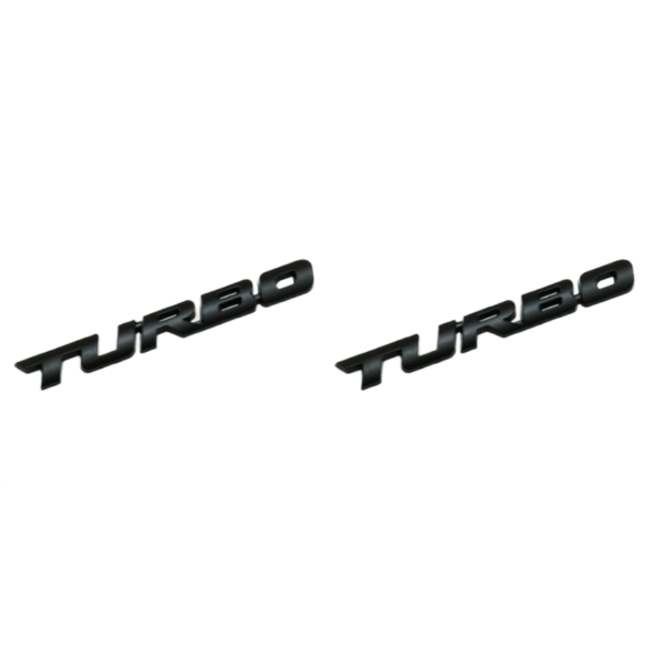 TURBO turbomærkning halekasse 3D bilmærke tredimensionel mærkning bil bilmærkat sportsmærkat (sort)