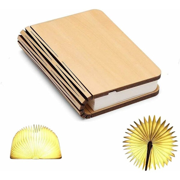 Varm gul 2,5 W Page Turn Creative Night Light Mini Foldebog Lys USB Genopladeligt Lithium Batteri Genopladeligt LE