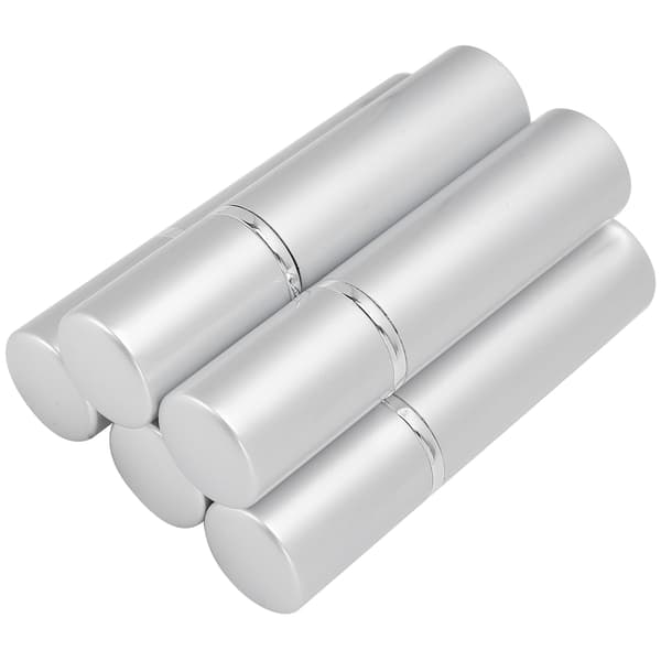 Påfyllningsbar Parfymsprayflaska i Aluminium Bärbar Tom Parfymatomizer 10ml 5-pack Silver