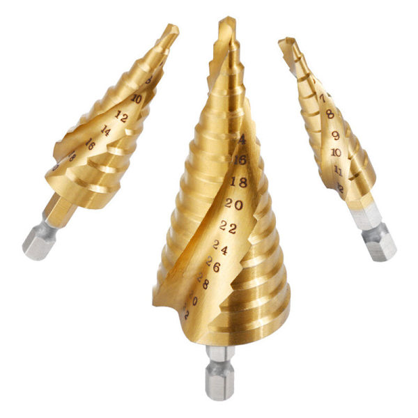 3 st Spiral Hex Spline Steg Borr + Center Punch Set Hex Spiral Spline Steg Borr + Center Punch Set för Tool Ro
