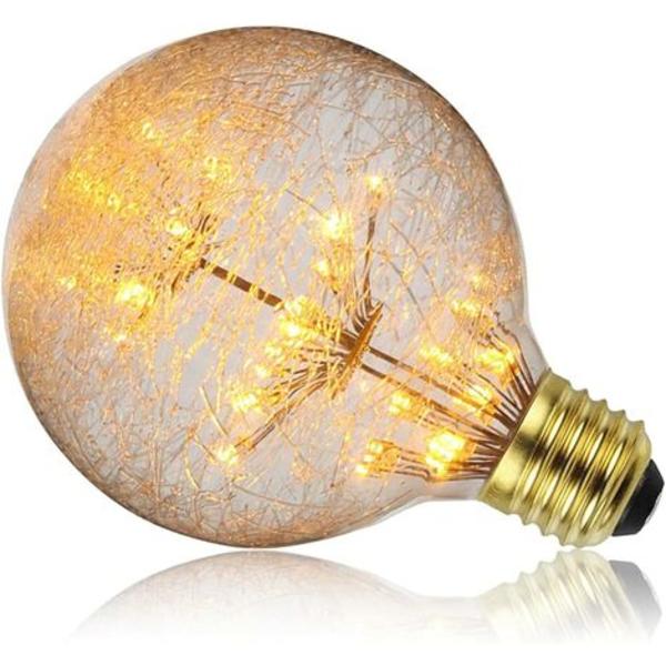 3W Vintage LED-lamput - Koristeellinen tähtipolttimo - 2200K - Lämmin keltainen - E27 (G95 - Moonlight)