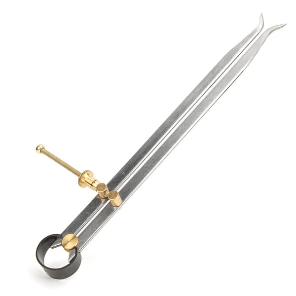 300 mm intern fjederkrog, flad base, poleret kulstofstål messing
