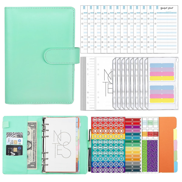 A6 Pu læder Notebook Planner Organizer Green
