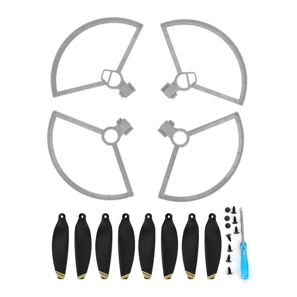 4 st Propeller Skydd 2 Par 4726F Svarta Propellrar Passar för MAVIC MINI Drone (Guld Kant)