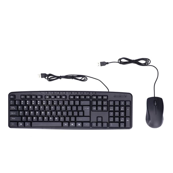 USB Stationær Bærbar Computertastatur Mus Combo Kabel Tilbehør til Hjemmekontor