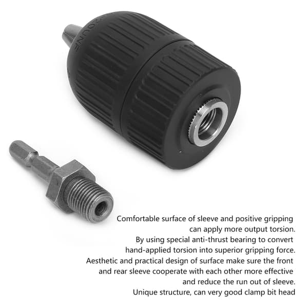 Nyckellös borrchuck plastfodral 2.0-13mm 1/2-20UNF 1/4 Hexnyckel