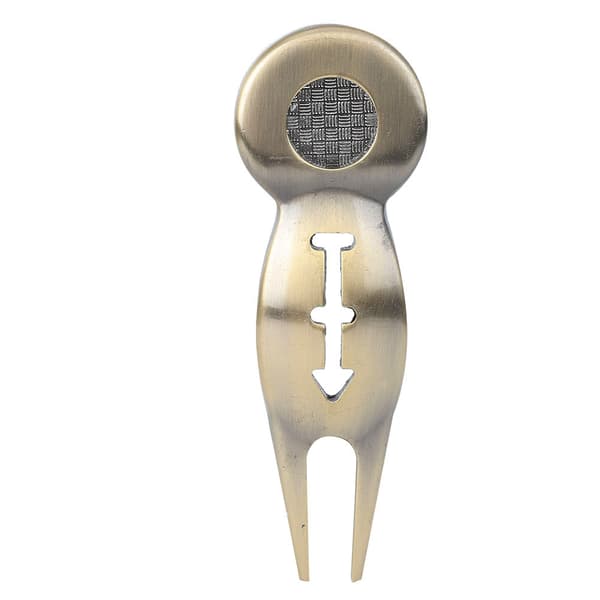 Golf Divot Repair Tool med Magnet och Markering för Träning (brons)